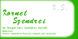 kornel szendrei business card