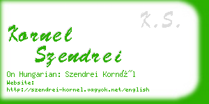 kornel szendrei business card